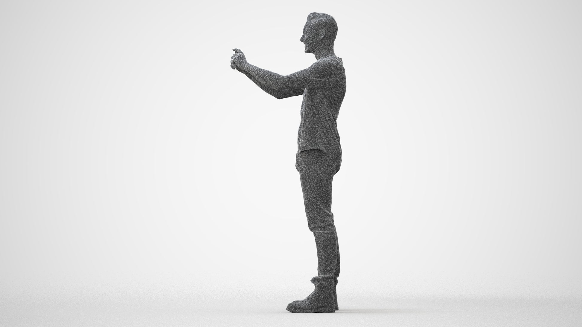 3D scanned man standing casual, photorealistic archviz people for Enscape and SketchUp, square thumbnail