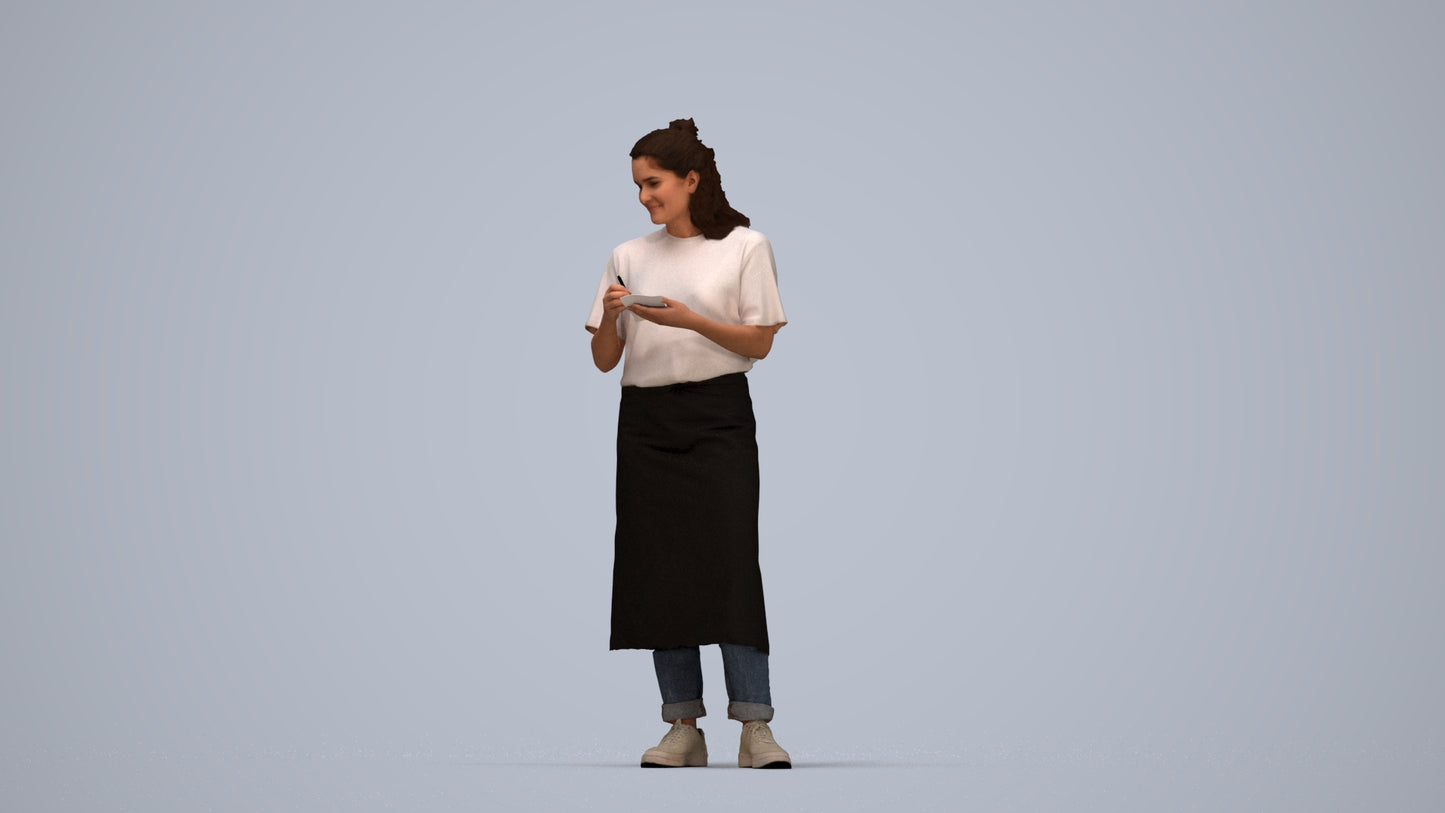 photogrammetry 3D woman mix, realistic human model archviz FBX, top-down view render