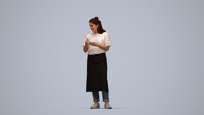 photogrammetry 3D woman mix, realistic human model archviz FBX, top-down view render