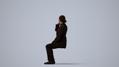 3D scanned man business, photorealistic archviz people for Enscape and SketchUp, three-quarter view render