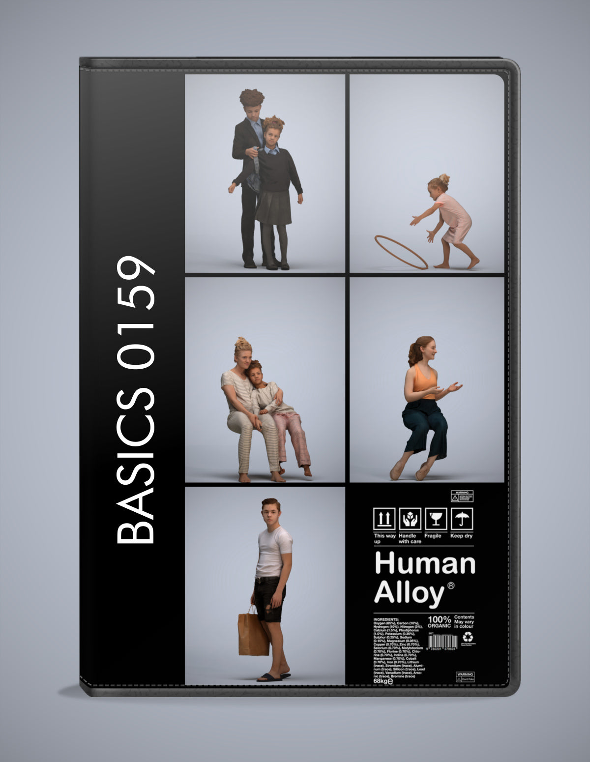 photogrammetry 3D people kids collection, 5 realistic human models archviz FBX