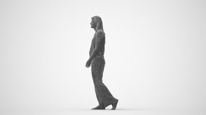 3D scanned woman walking casual, photorealistic archviz people for Enscape and SketchUp, square thumbnail