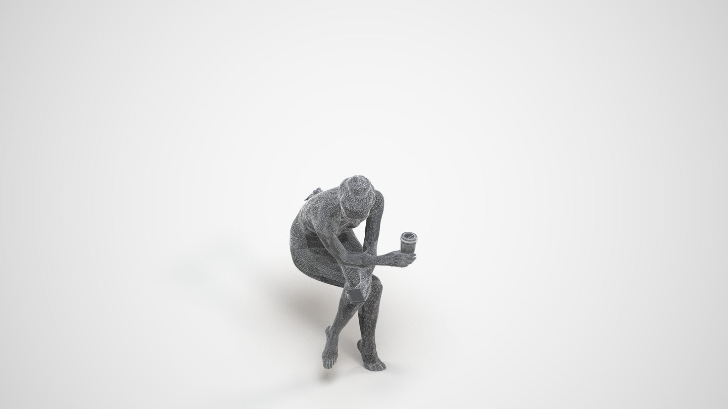 realistic 3D people woman pool, render-ready for V-Ray and Corona, FBX OBJ, wireframe three-quarter view