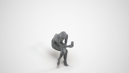 realistic 3D people woman pool, render-ready for V-Ray and Corona, FBX OBJ, wireframe three-quarter view