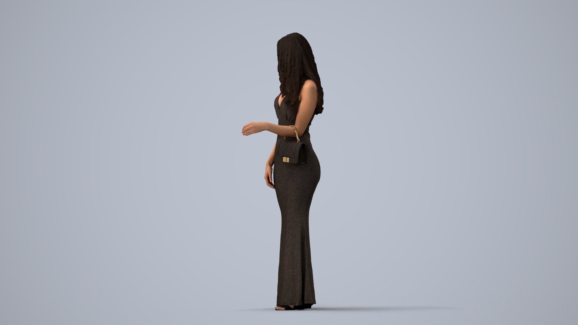 scanned 3D woman formal formalaffairs, photogrammetry people for Enscape and V-Ray, three-quarter view render