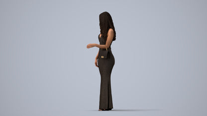scanned 3D woman formal formalaffairs, photogrammetry people for Enscape and V-Ray, three-quarter view render