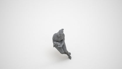 realistic 3D woman business sitting, scanned archviz people for Blender and 3ds Max, wireframe three-quarter view