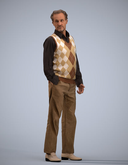 realistic 3D human man business standing, archviz people FBX OBJ for Blender