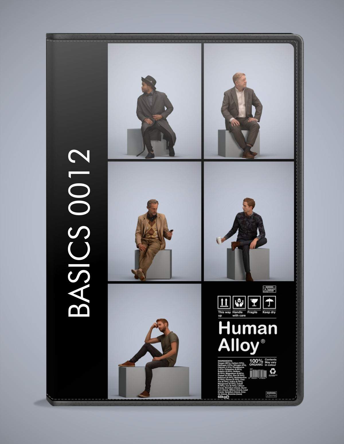 3D people models sitting bundle, 5 scanned humans for 3ds Max rendering