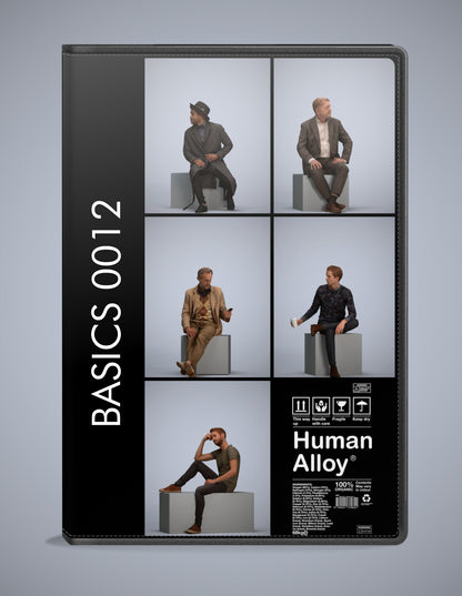 3D people models sitting bundle, 5 scanned humans for 3ds Max rendering