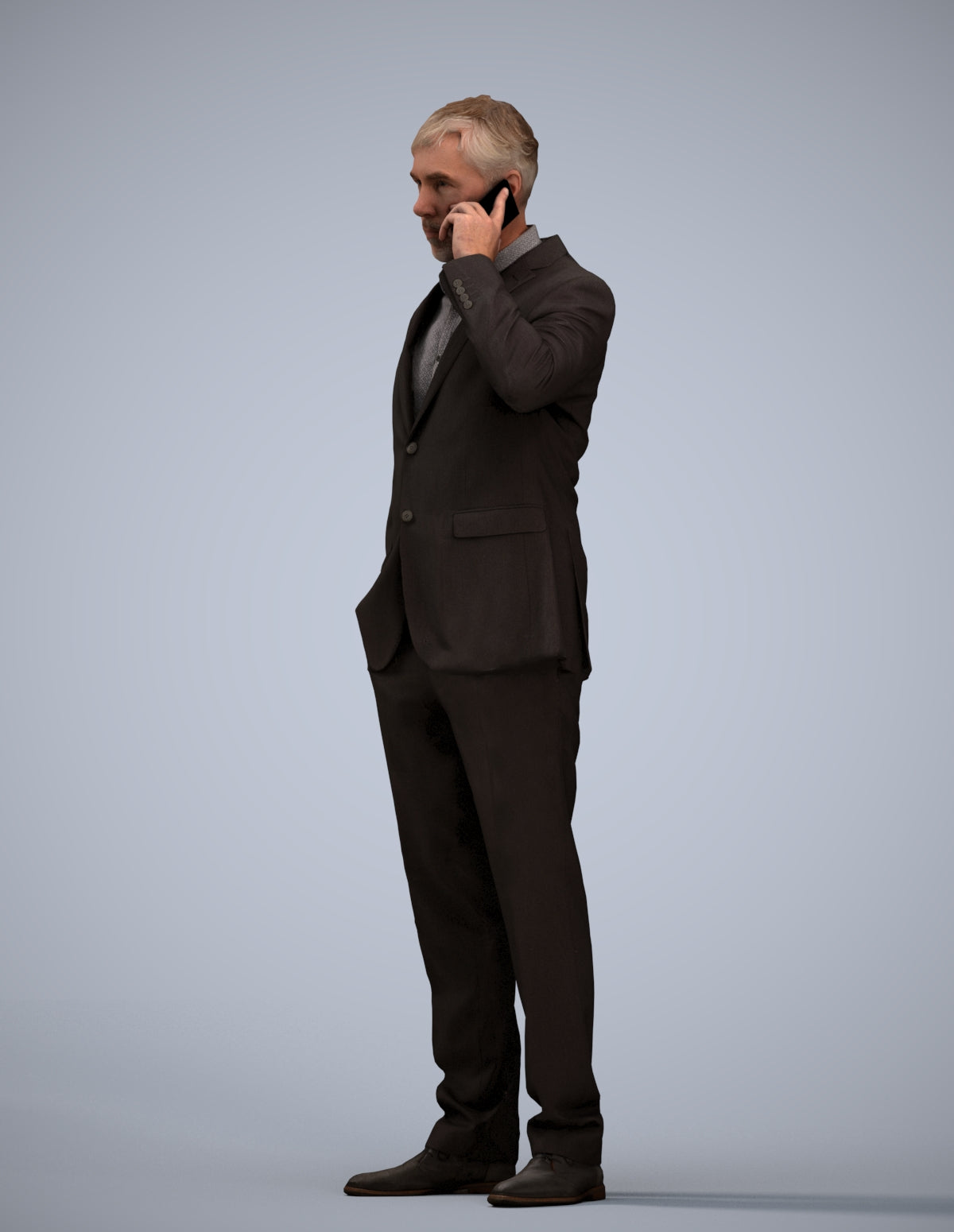 3D people model man business, scanned human for 3ds Max rendering