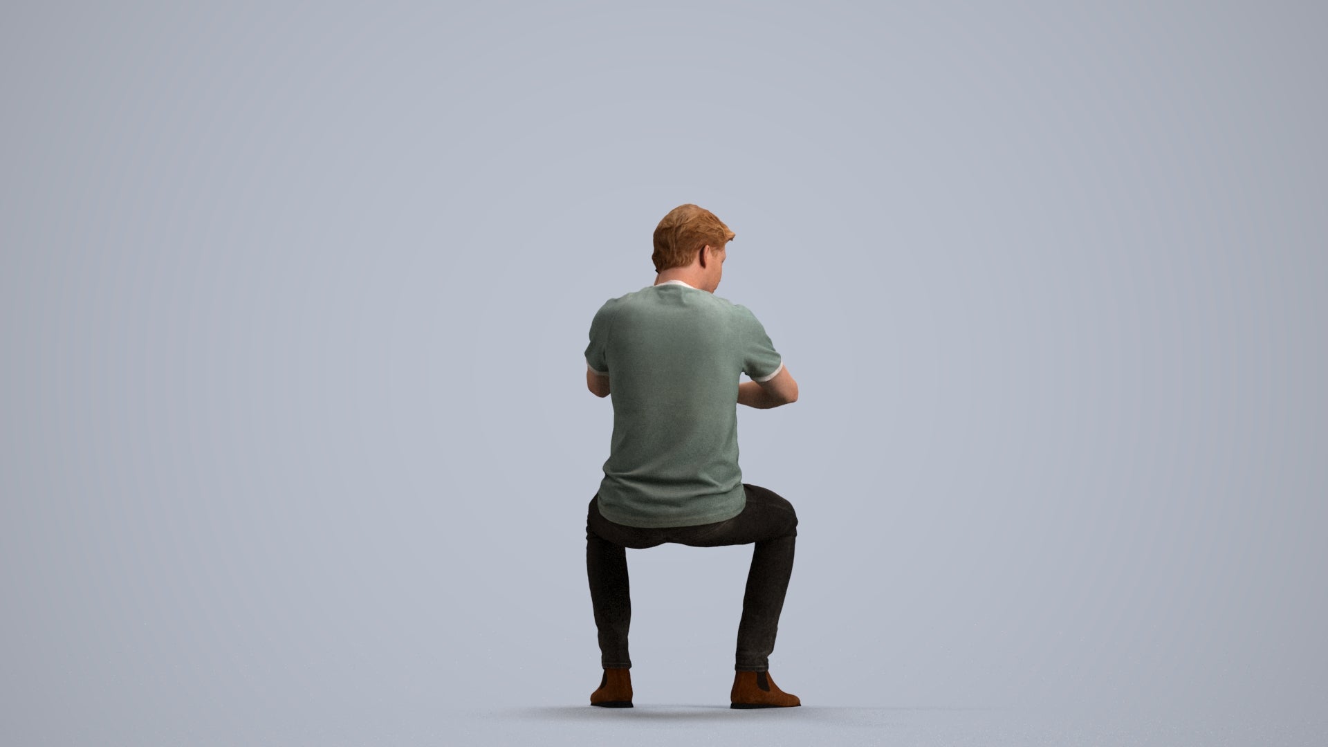 3D people model man casual couple, scanned human for 3ds Max rendering, front view render