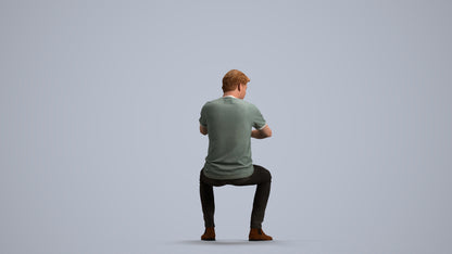 3D people model man casual couple, scanned human for 3ds Max rendering, front view render