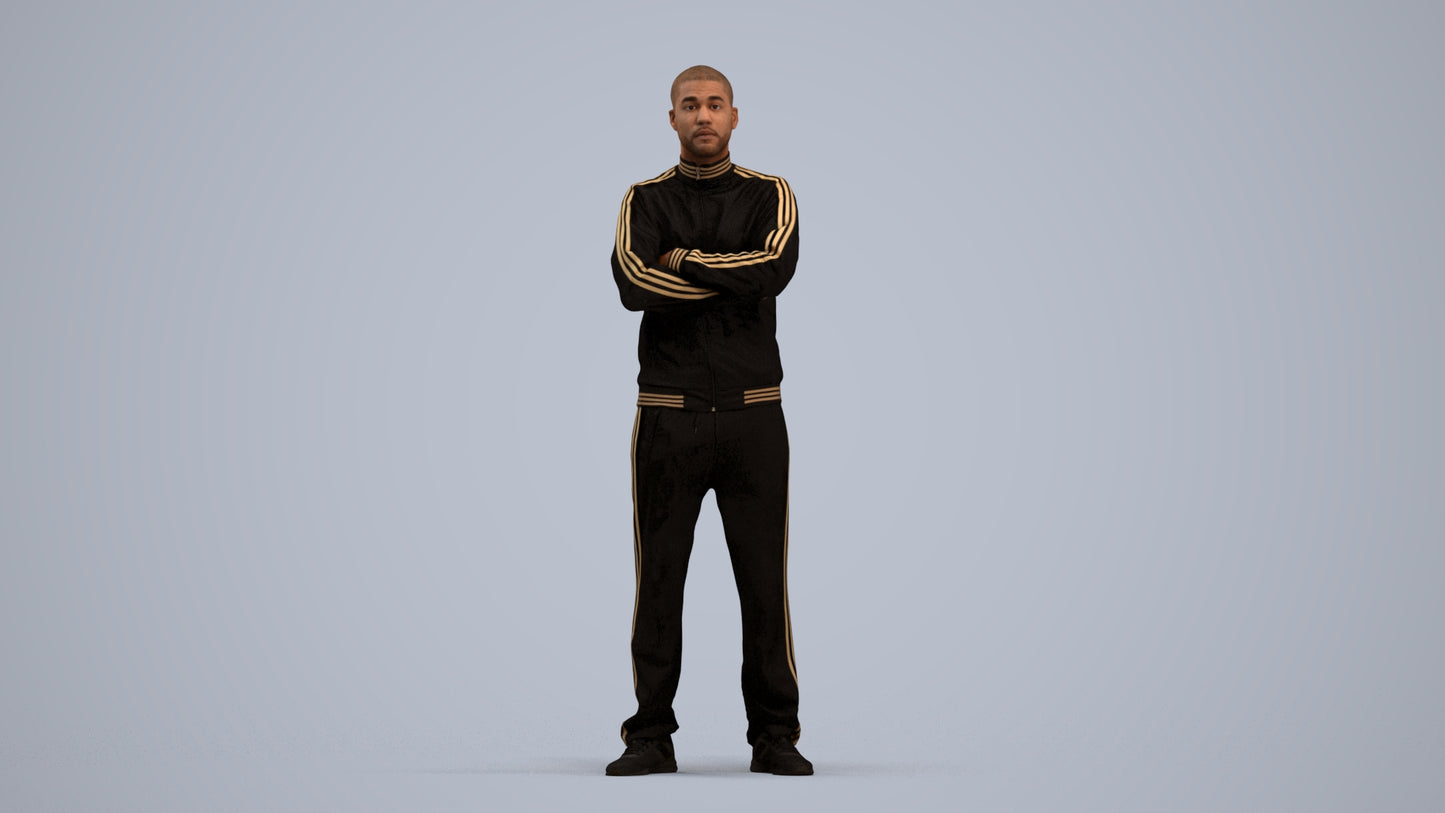 scanned 3D man standing, photogrammetry people for Enscape and V-Ray, standing pose render