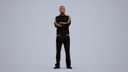 scanned 3D man standing, photogrammetry people for Enscape and V-Ray, standing pose render