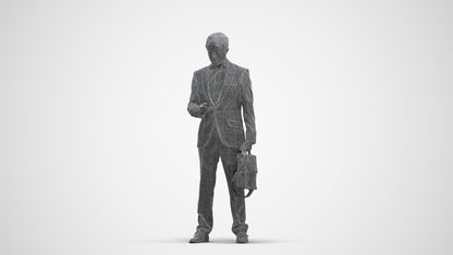 3D people model man business, scanned human for 3ds Max rendering, three-quarter front view render