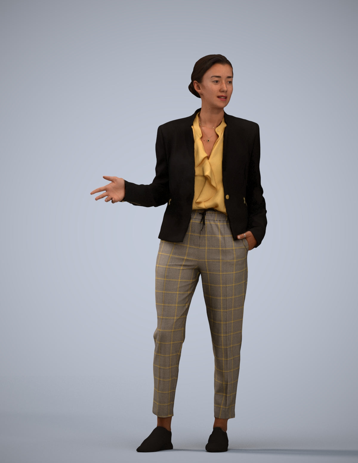 realistic 3D people woman business standing, render-ready for V-Ray and Corona, FBX OBJ
