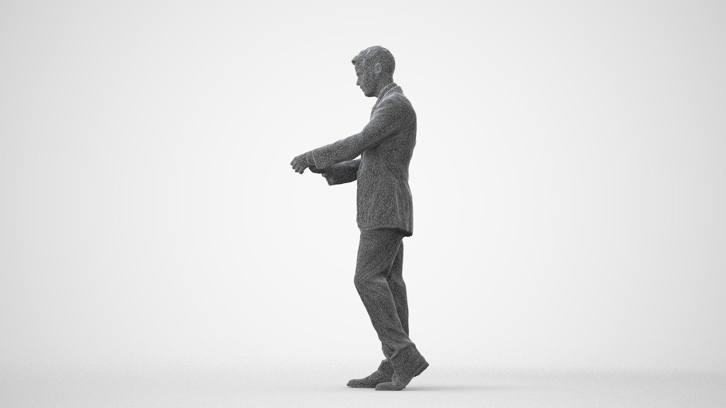 realistic 3D human man business, archviz people FBX OBJ for Blender, square thumbnail