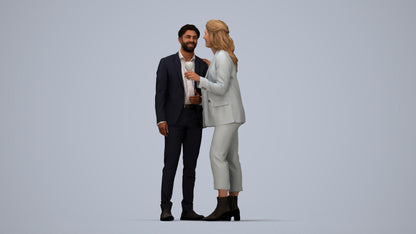 photogrammetry 3D woman business, realistic human model archviz FBX, top-down view render