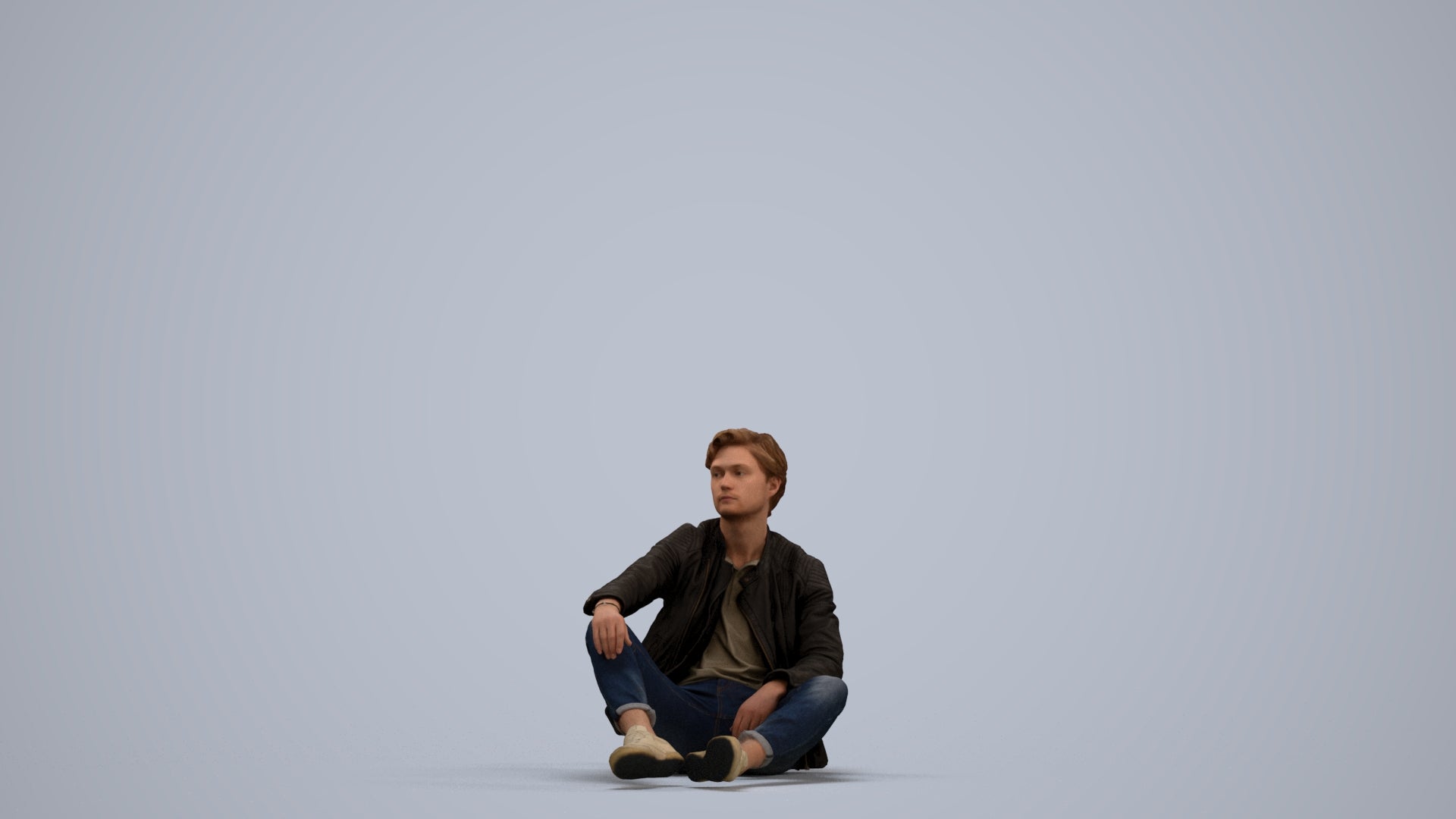 realistic 3D people man casual sitting, render-ready for V-Ray and Corona, FBX OBJ, standing pose render