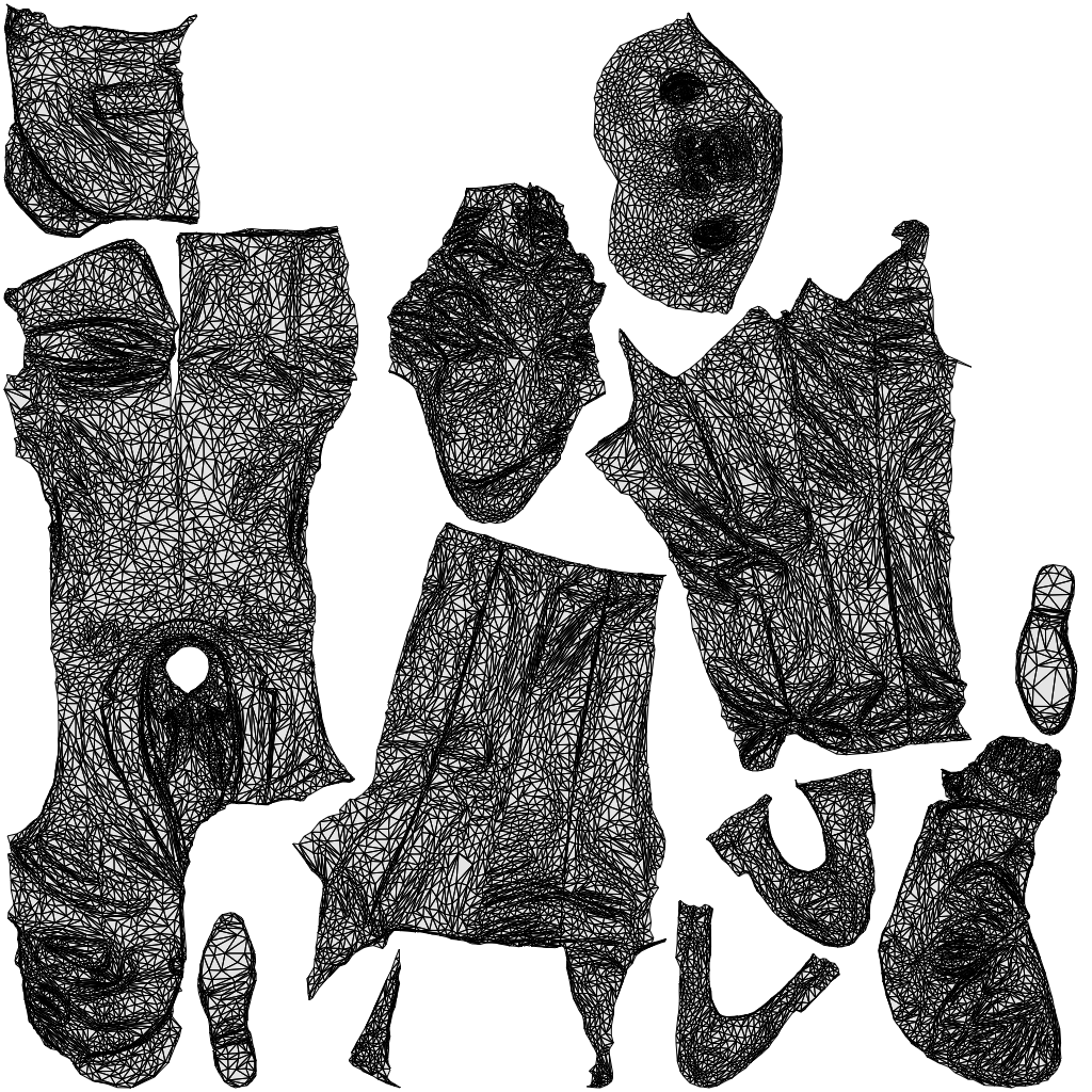 scanned 3D senior man business, photogrammetry people for Enscape and V-Ray, wireframe top-down view