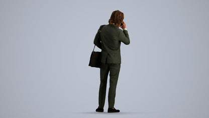 3D scanned man business, photorealistic archviz people for Enscape and SketchUp, front view render