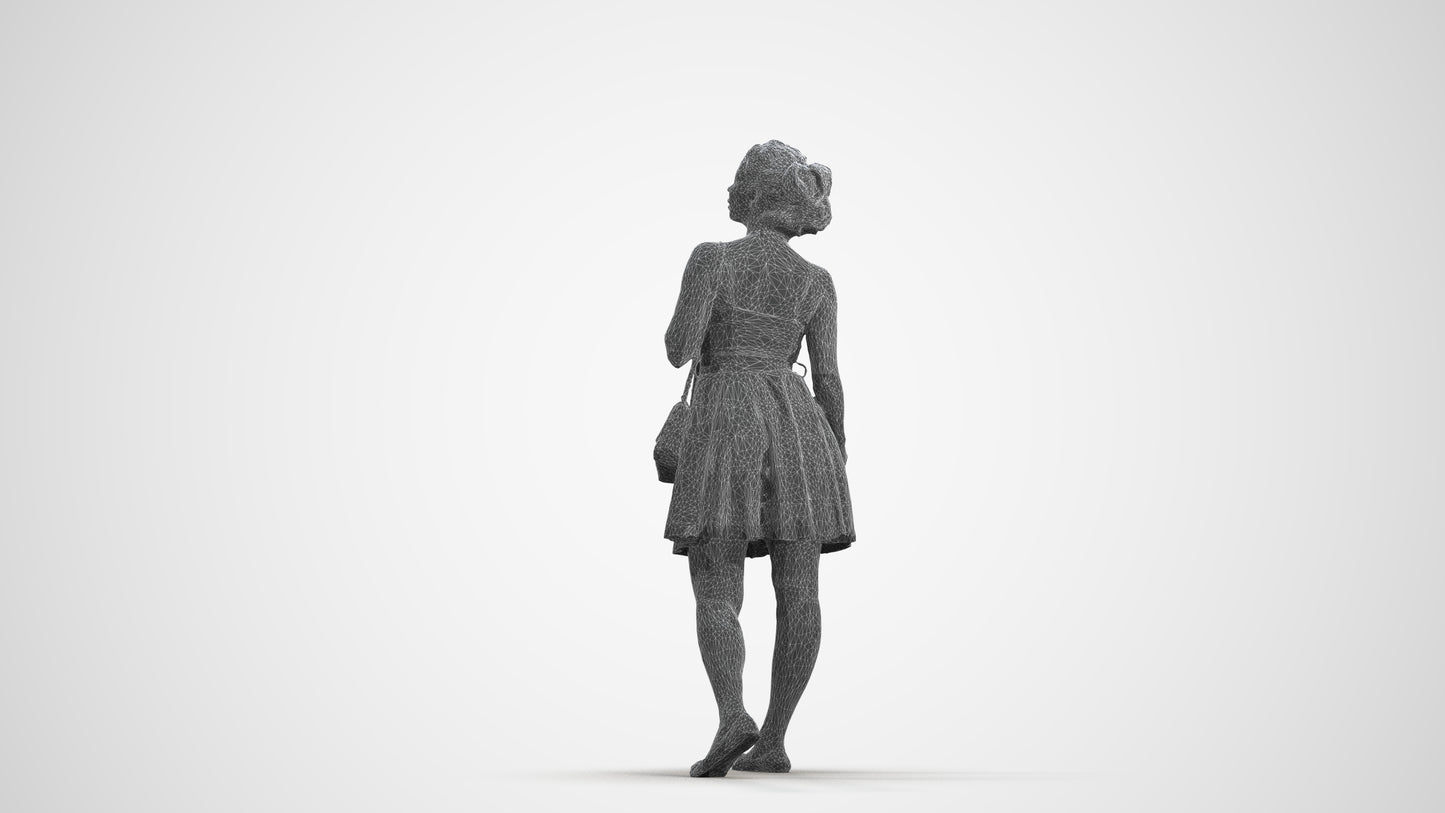 realistic 3D woman formal formalaffairs, scanned archviz people for Blender and 3ds Max, wireframe front view