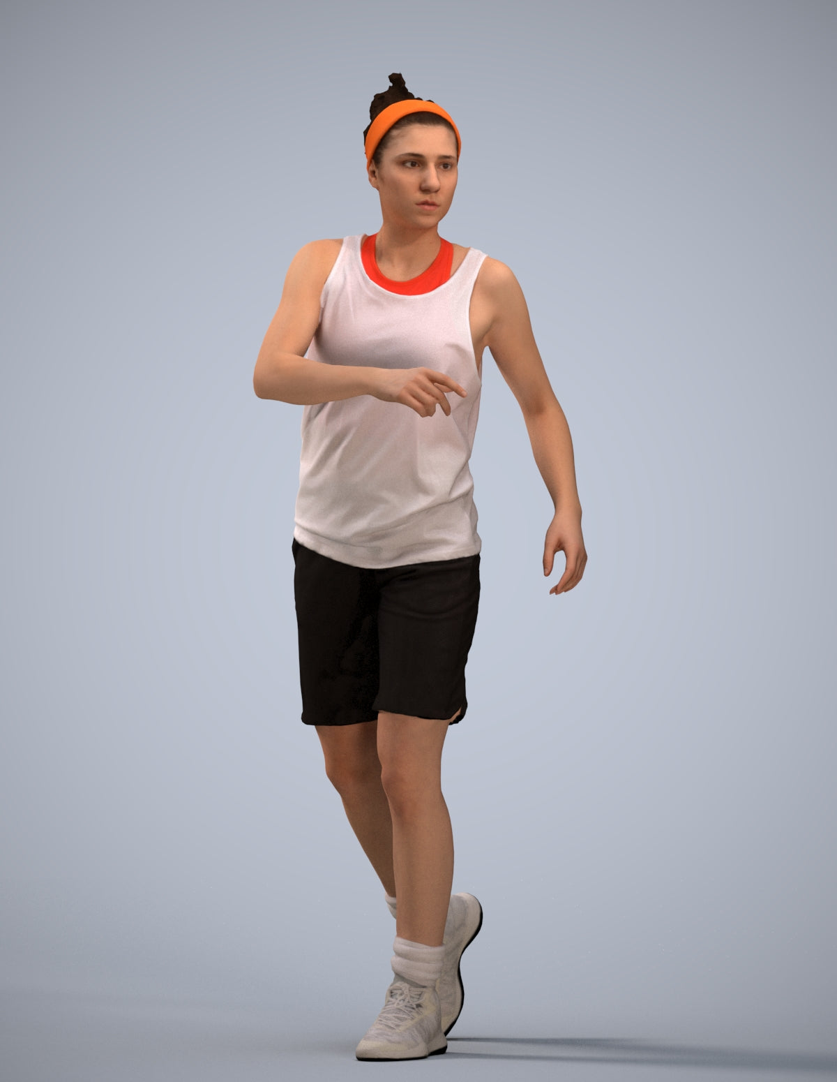 realistic 3D woman sport, scanned archviz people for Blender and 3ds Max