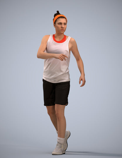 realistic 3D woman sport, scanned archviz people for Blender and 3ds Max