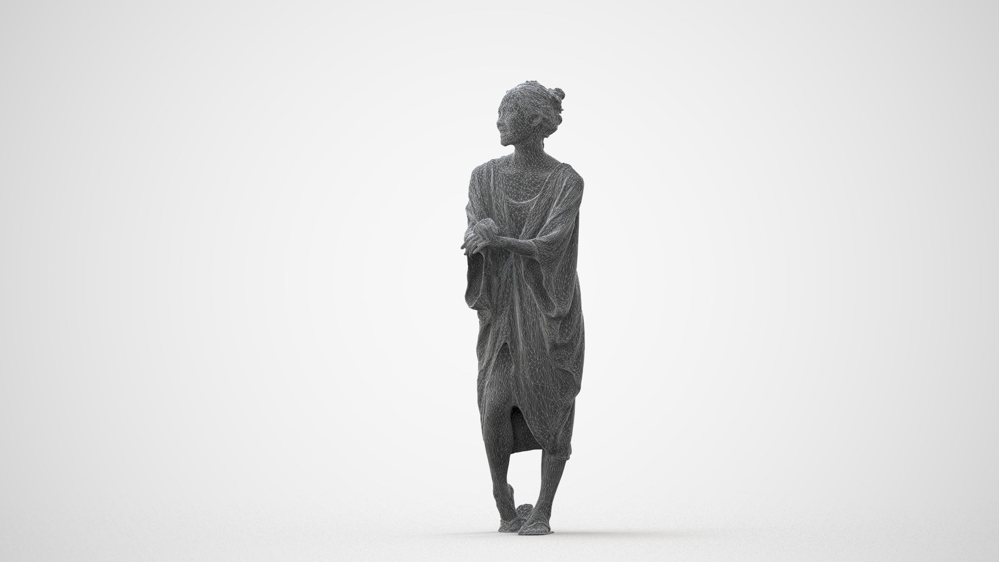 photogrammetry 3D woman casual walking, realistic human model archviz FBX, square thumbnail