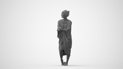 photogrammetry 3D woman casual walking, realistic human model archviz FBX, square thumbnail