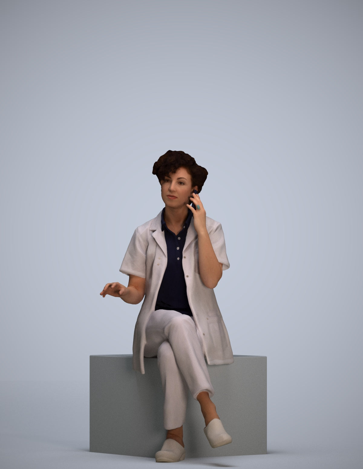 scanned 3D woman standing, photogrammetry people for Enscape and V-Ray