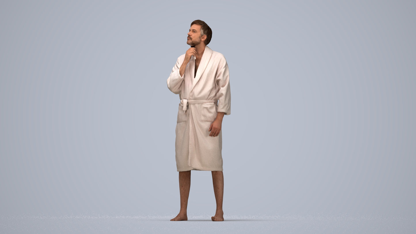 3D scanned man sport, photorealistic archviz people for Enscape and SketchUp, top-down view render