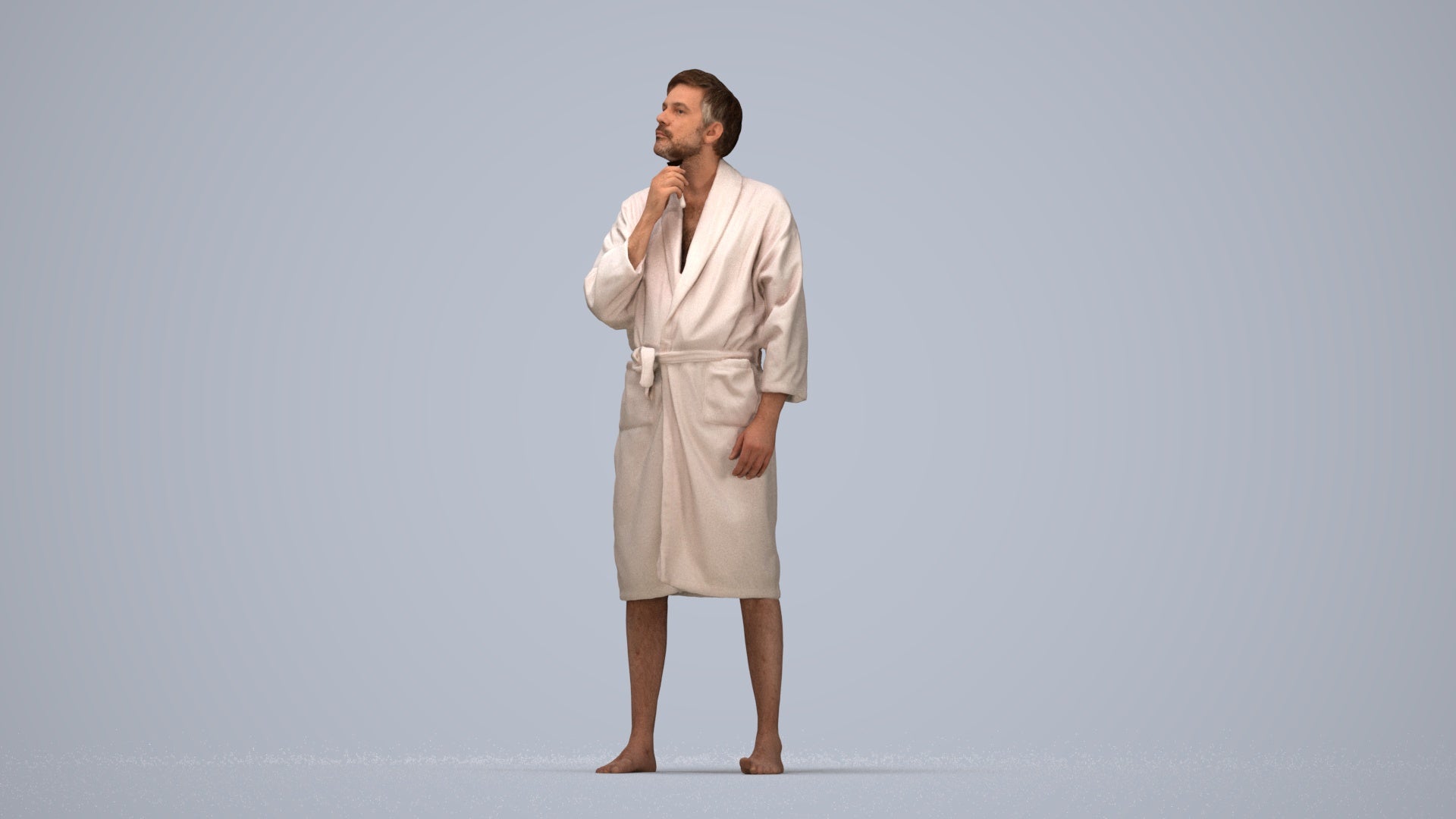3D scanned man sport, photorealistic archviz people for Enscape and SketchUp, top-down view render