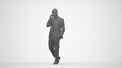 photogrammetry 3D man business, realistic human model archviz FBX, wireframe back view