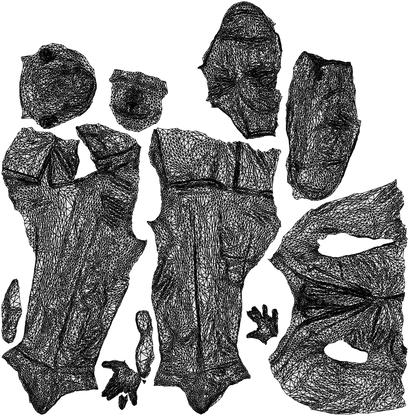 scanned 3D man business, photogrammetry people for Enscape and V-Ray, wireframe top-down view