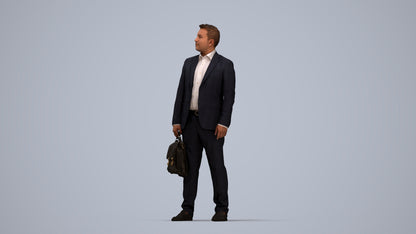 realistic 3D human man business, archviz people FBX OBJ for Blender, top-down view render