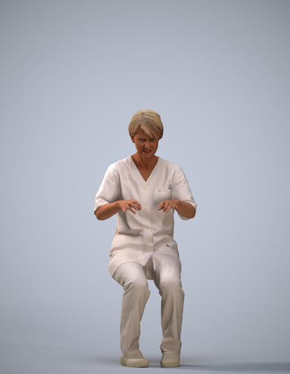 realistic 3D human senior woman medical, archviz people FBX OBJ for Blender