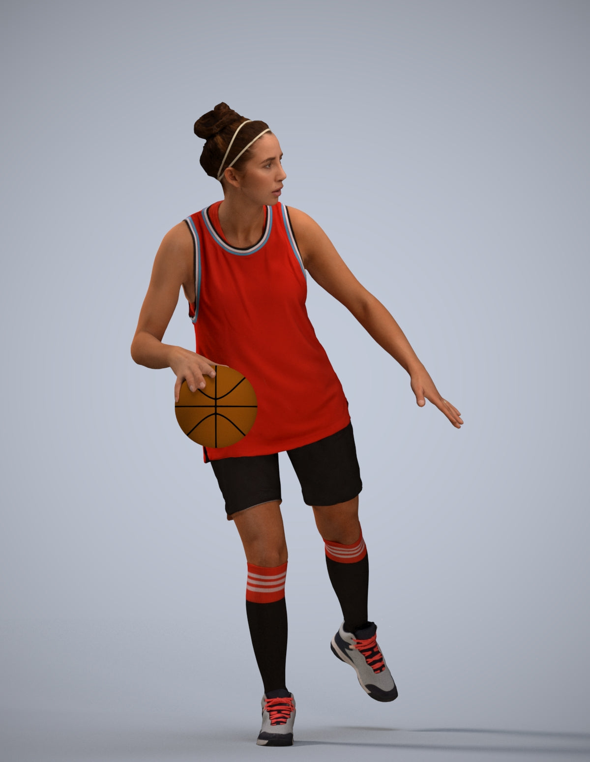 realistic 3D people woman sport, render-ready for V-Ray and Corona, FBX OBJ