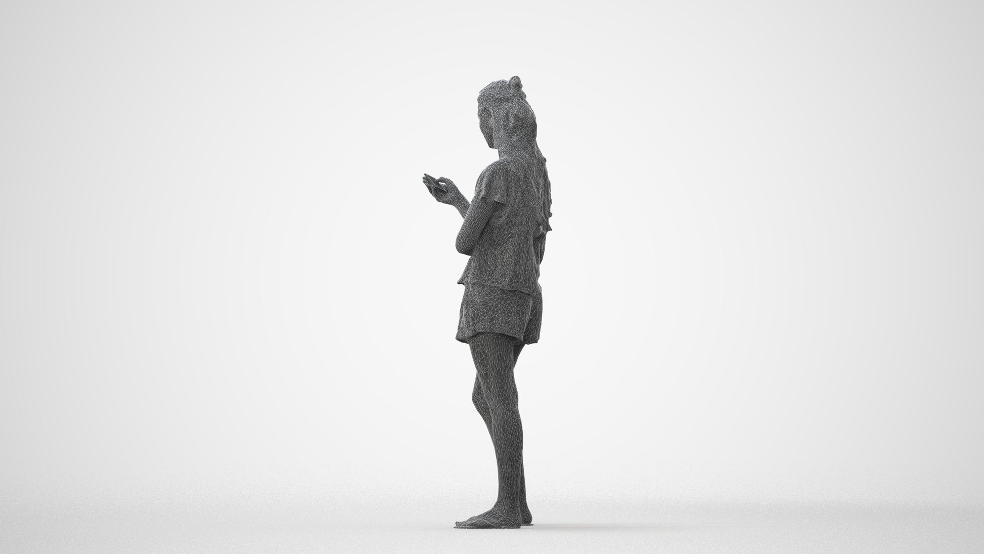 realistic 3D people woman casual standing, render-ready for V-Ray and Corona, FBX OBJ, square thumbnail
