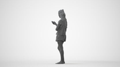 realistic 3D people woman casual standing, render-ready for V-Ray and Corona, FBX OBJ, square thumbnail