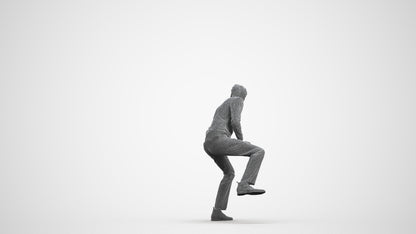 3D scanned man driving casual, photorealistic archviz people for Enscape and SketchUp, wireframe front view