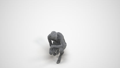 realistic 3D human man pool, archviz people FBX OBJ for Blender, wireframe three-quarter view