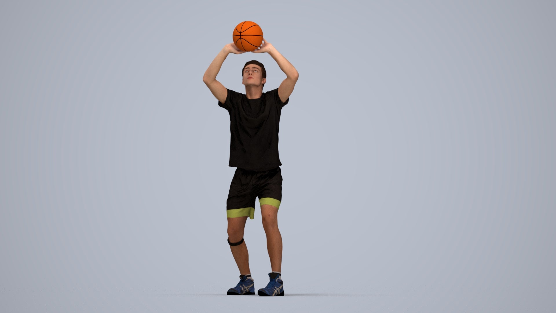 scanned 3D man sport, photogrammetry people for Enscape and V-Ray, top-down view render