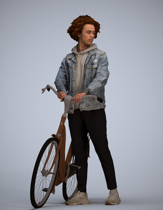 photogrammetry 3D man casual shopping, realistic human model archviz FBX