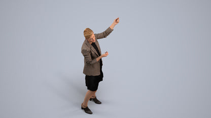 3D scanned woman business, photorealistic archviz people for Enscape and SketchUp, back view render