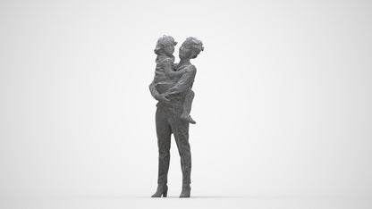 realistic 3D people girl casual kids, render-ready for V-Ray and Corona, FBX OBJ, wireframe back view
