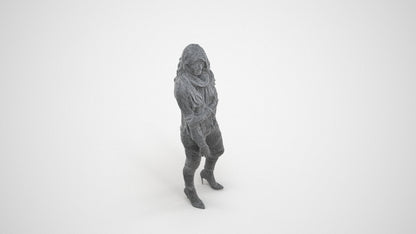 photogrammetry 3D woman casual standing, realistic human model archviz FBX, wireframe three-quarter view