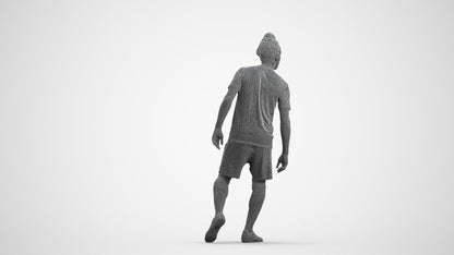 3D human model man sport, photogrammetry scanned person for archviz, wireframe front view