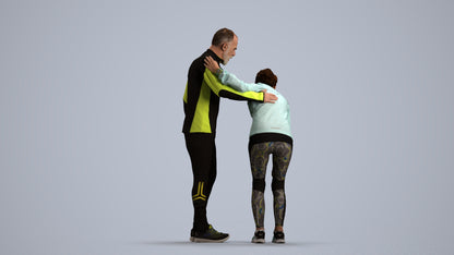 photogrammetry 3D senior woman sport, realistic human model archviz FBX, front view render